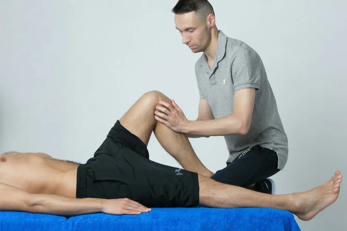Athlete receiving bodywork and recovery treatment